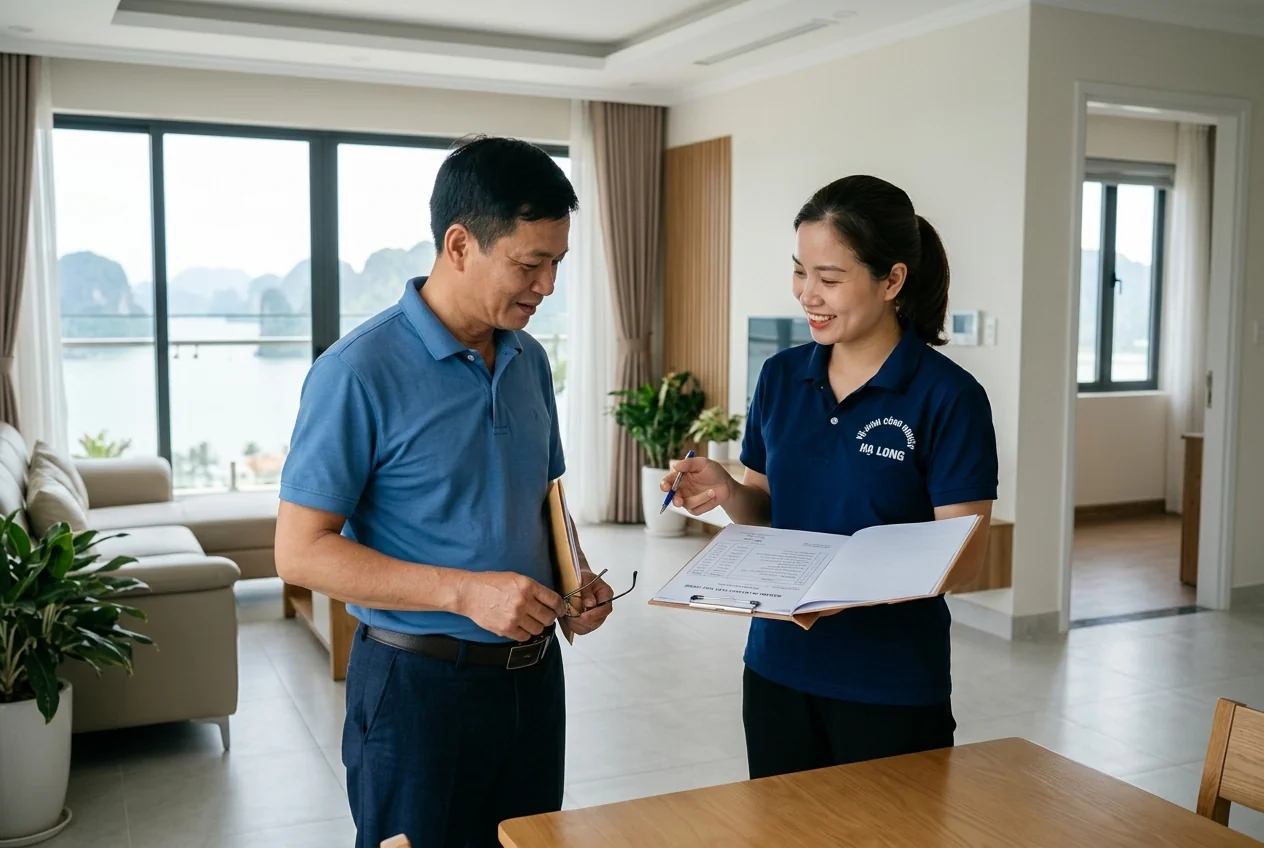 Đặt lịch khảo sát và báo giá miễn phí - Vệ sinh công nghiệp Hạ Long Đặt lịch khảo sát và báo giá vệ sinh sau xây dựng tại Hạ Long miễn phí