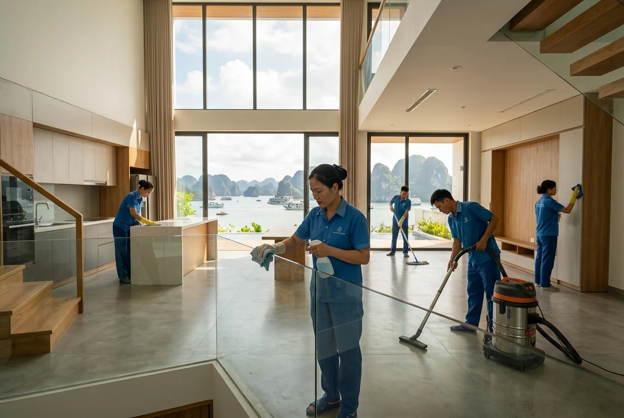 Đơn giá vệ sinh sau xây dựng tại Hạ Long
