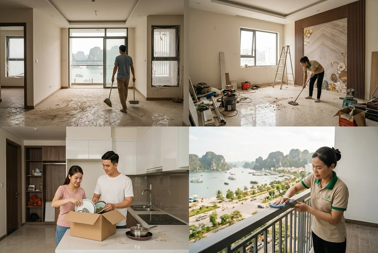 Khi nào cần tổng vệ sinh nhà ở Các tình huống cần tổng vệ sinh nhà ở tại Hạ Long - trước chuyển nhà, sau sửa chữa, trước cho thuê, định kỳ