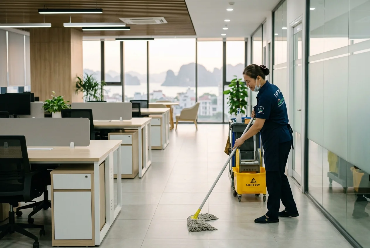 Lịch tạp vụ văn phòng theo ca - sáng sớm hoặc buổi tối Lịch làm việc tạp vụ văn phòng linh hoạt - sáng sớm, buổi tối hoặc trong giờ hành chính