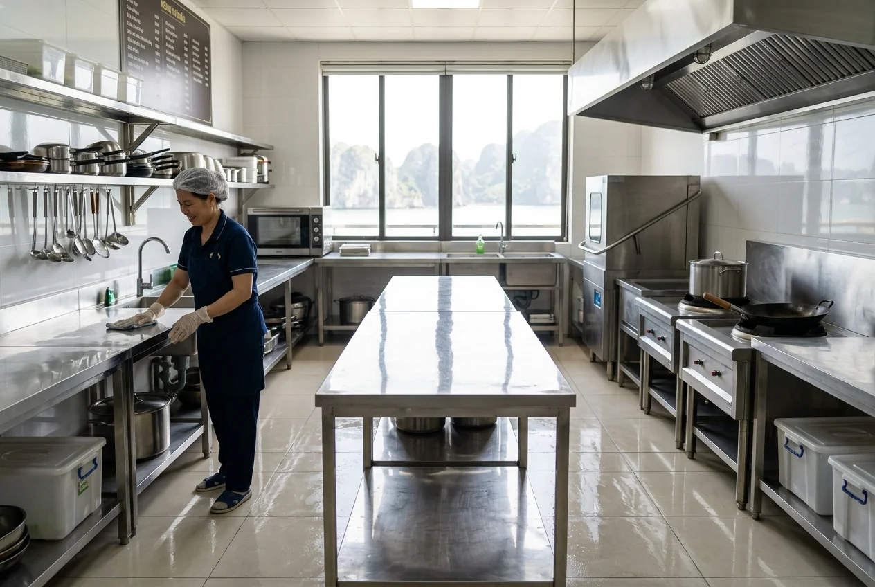 Hóa chất vệ sinh bếp nhà hàng - bắt buộc food-safe Hóa chất food-safe vệ sinh bếp nhà hàng - an toàn thực phẩm, không tồn dư độc hại