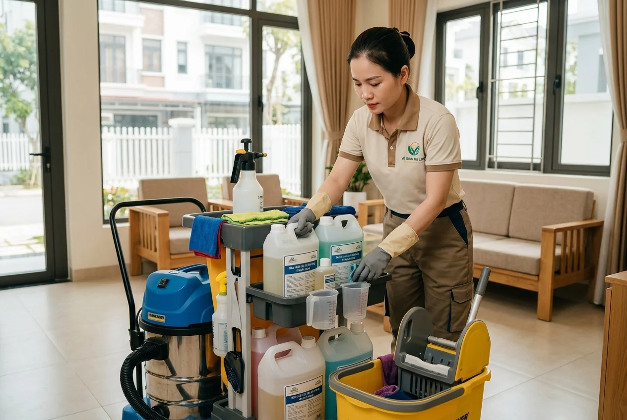 Hóa chất thiết bị vệ sinh công nghiệp an toàn Hóa chất và thiết bị vệ sinh công nghiệp chuyên dụng - đảm bảo an toàn cho người và bề mặt tại Hạ Long