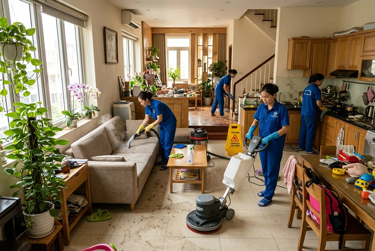 Khi nào cần thuê dịch vụ vệ sinh công nghiệp Các trường hợp cần thuê dịch vụ vệ sinh công nghiệp - nhà xưởng, công trình sau xây dựng, khách sạn