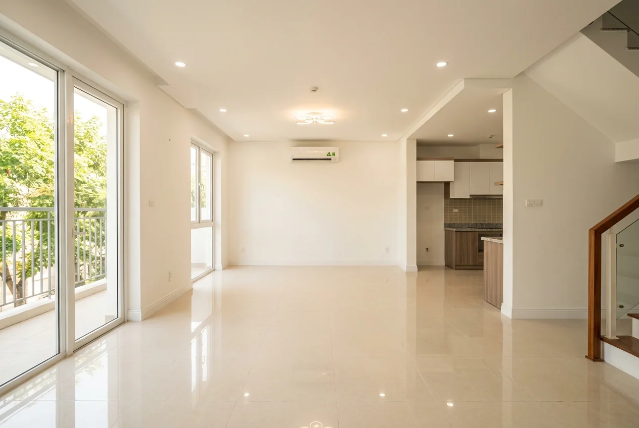 Kết quả dọn nhà chuyển nhà Hạ Long Nhà trống sạch sẽ sau khi dọn xong, sẵn sàng bàn giao hoặc chuyển đồ vào